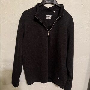 PinoPorte Black Zip-Up Men's Sweater